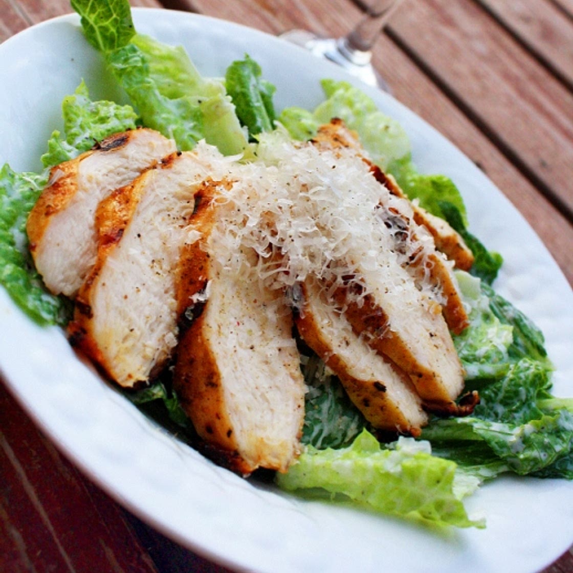 Creamy Caesar Salad with Herb Grilled Chicken