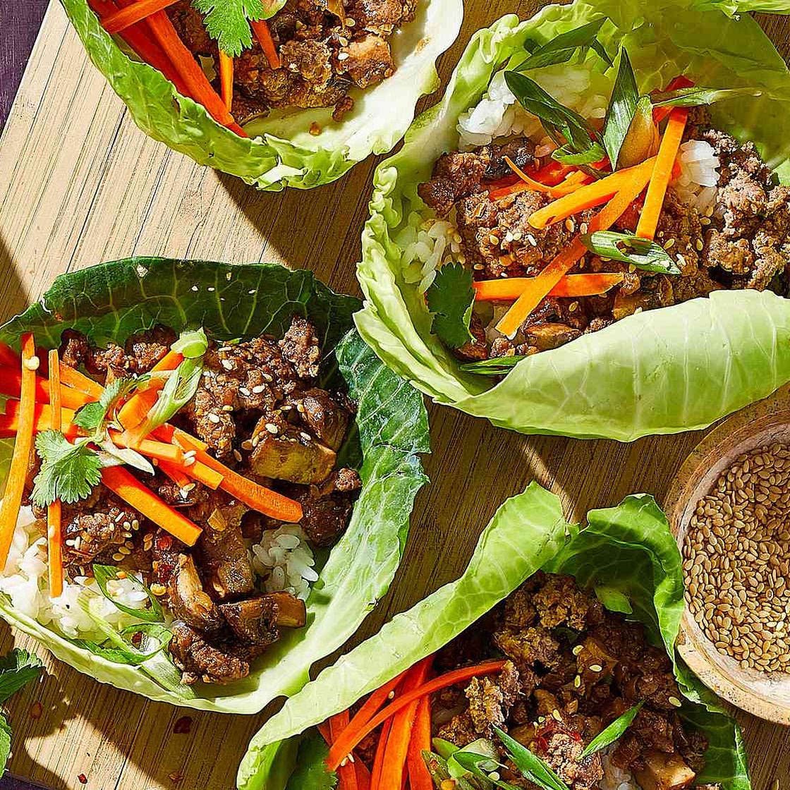 Asian-Style Ground Beef Cabbage Wraps