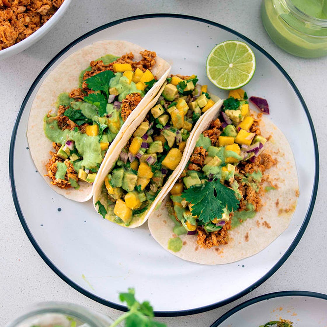 EASY TOFU TACOS WITH MANGO SALSA
