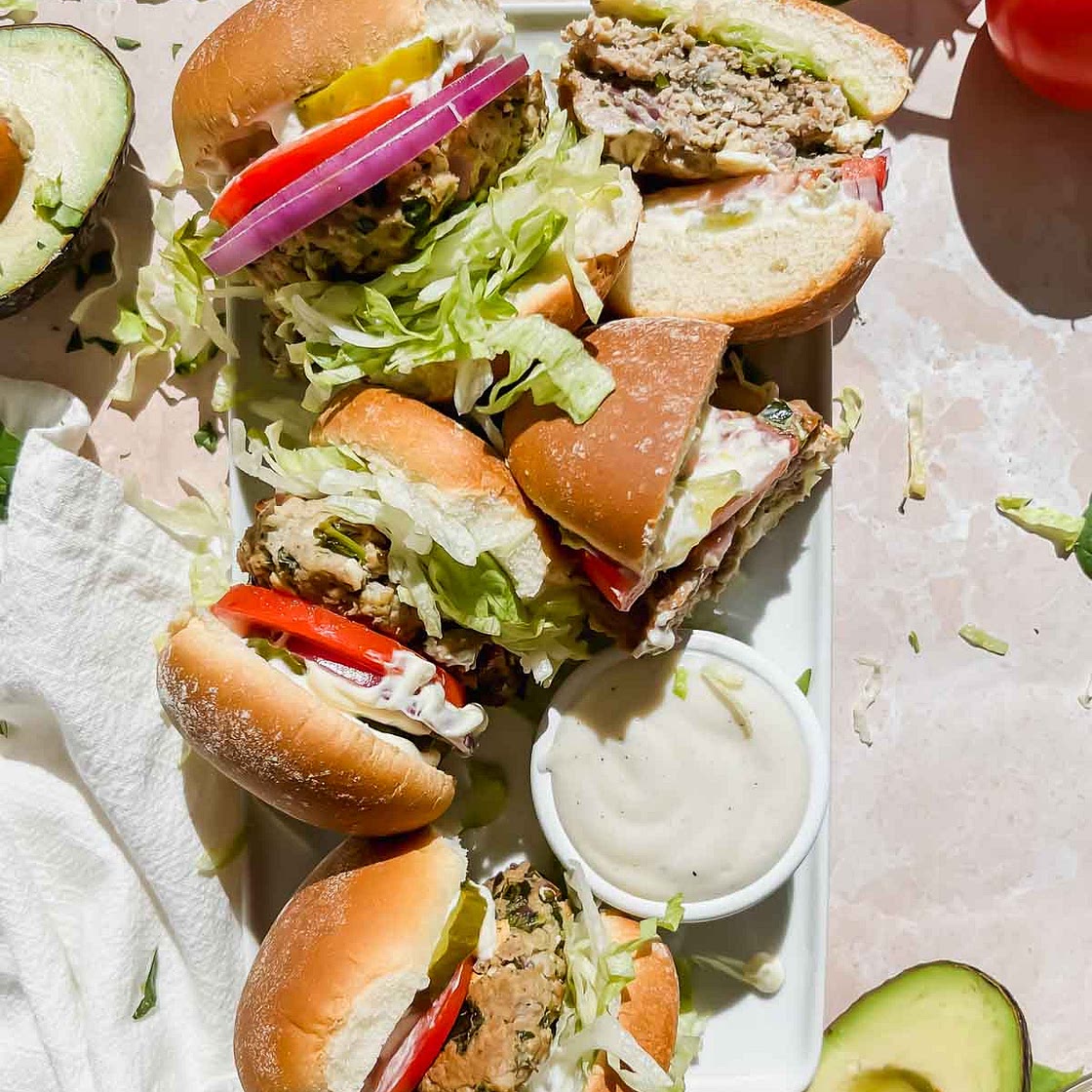 Spinach Feta Turkey Burgers