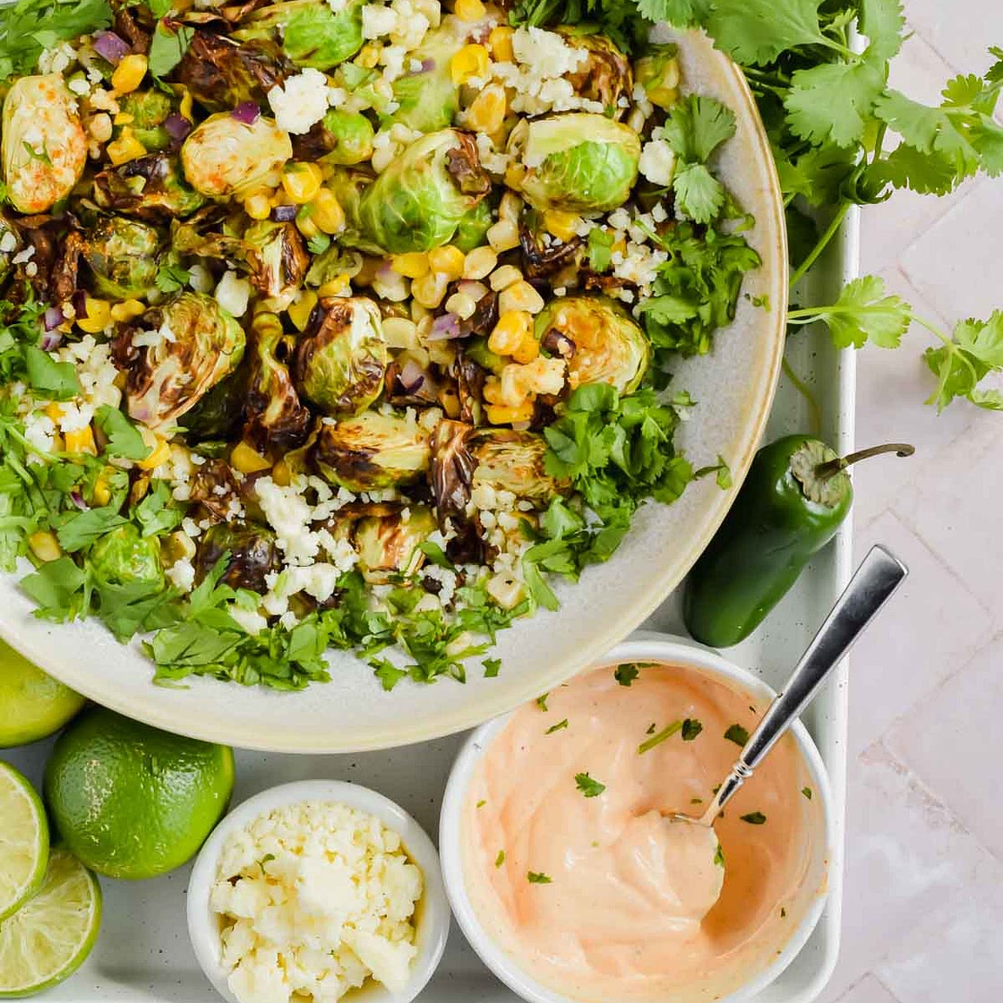 Street Corn Mexican Brussel Sprouts