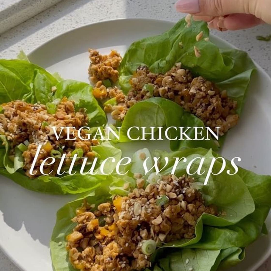 Vegan Chicken Lettuce Wraps