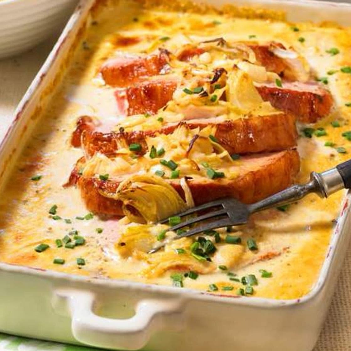 Kassler in Honig-Senf-Sahne-Sauce