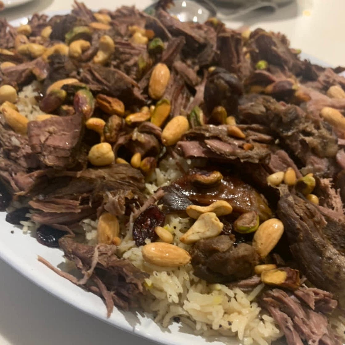 Lamb Shank with Rice Pilaf