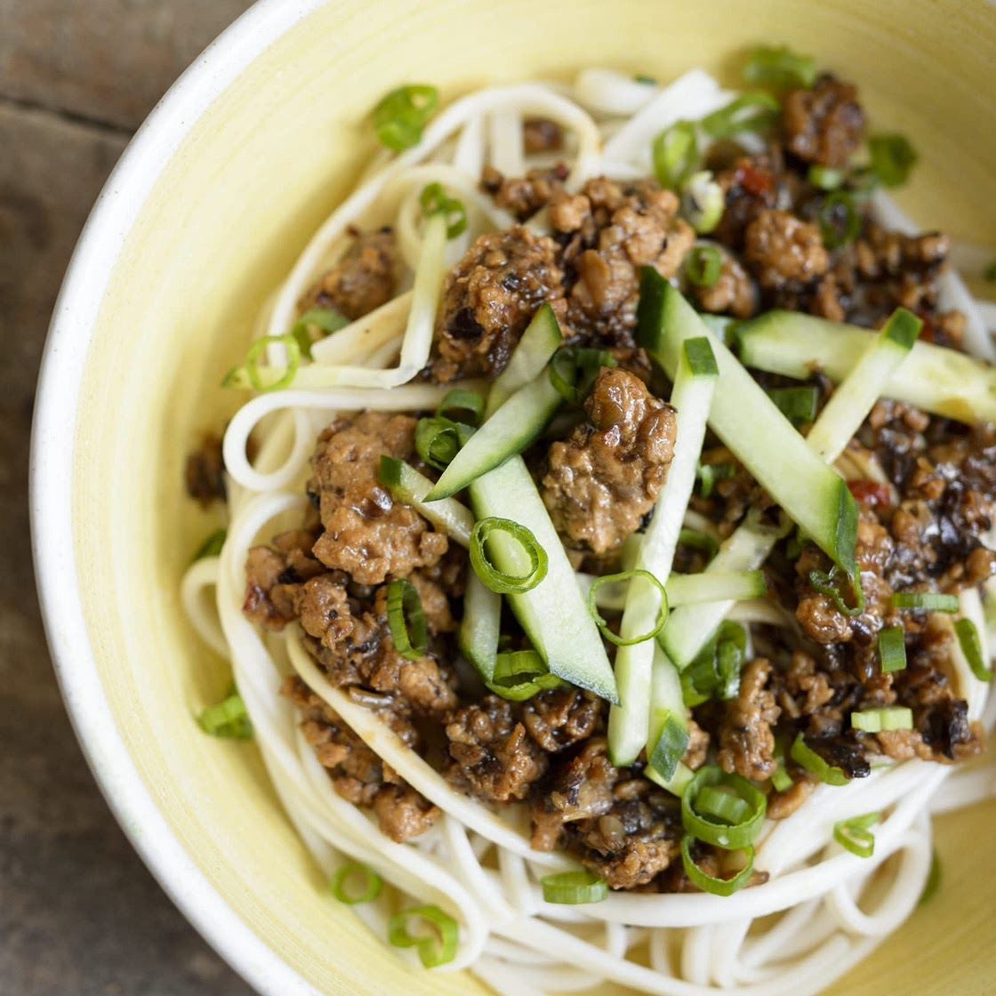 Black Bean Noodles w/ Pork & Mushrooms - Zha Jiang Mian