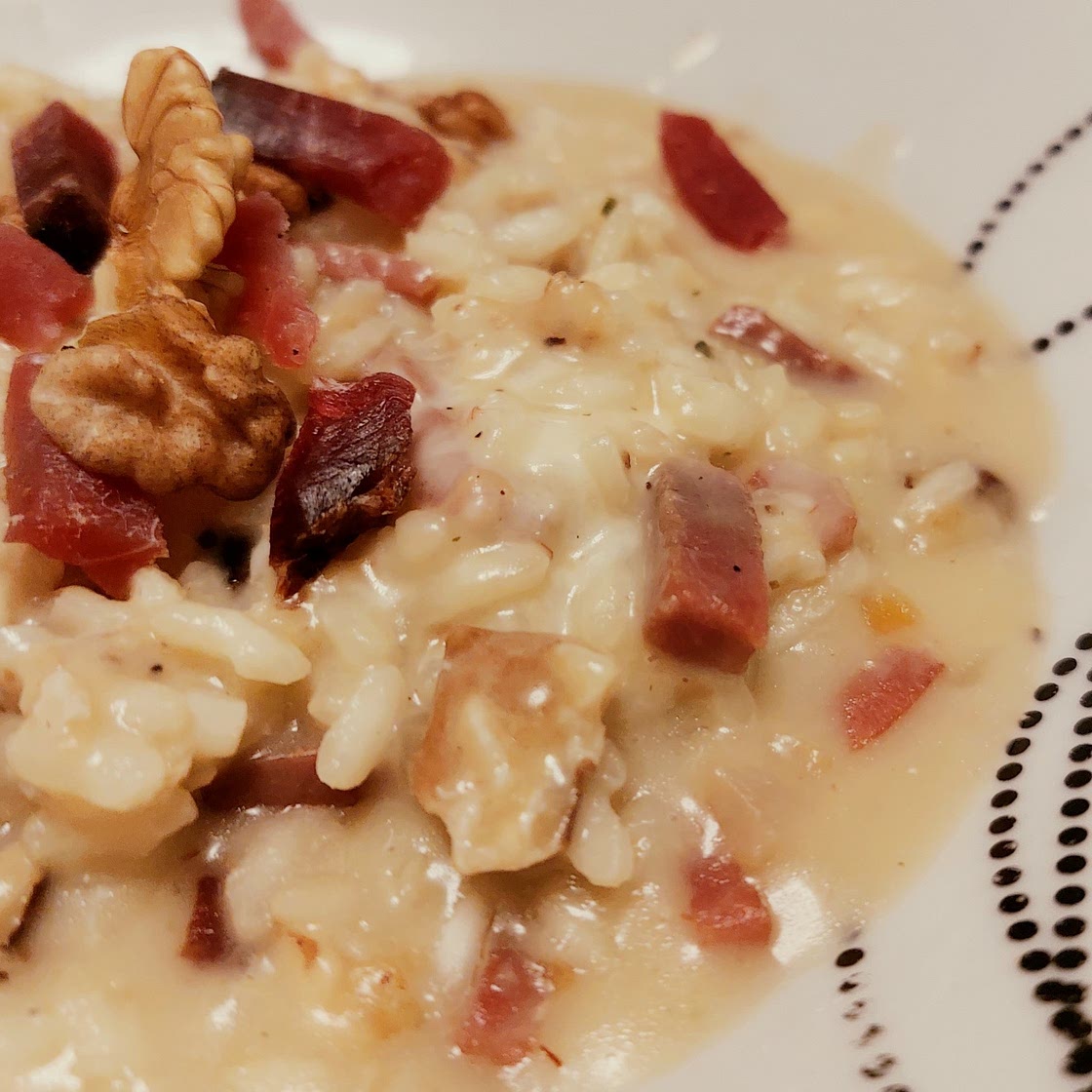 Risotto - speck, walnuts and scamorza
