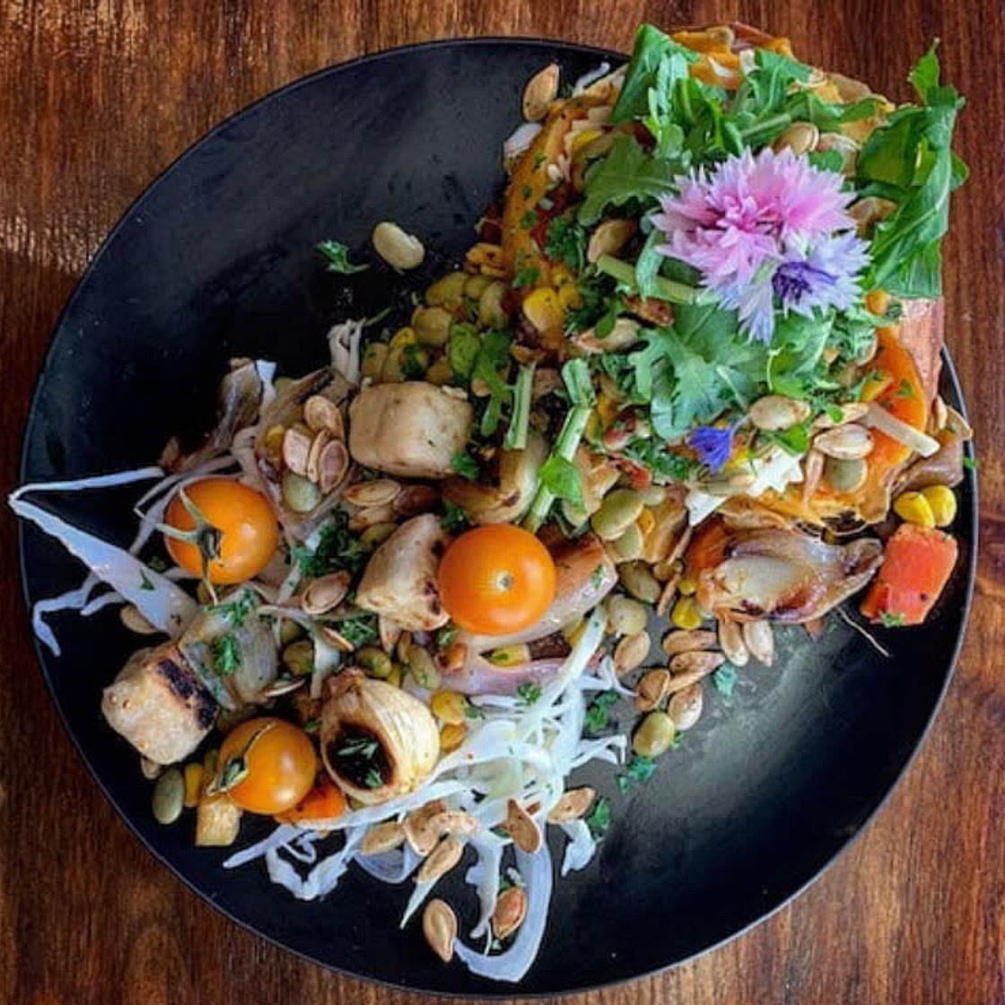 Sweet potato and succotash
