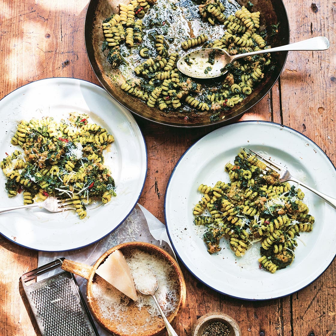 Fusilli with sausage and cavolo nero recipe
