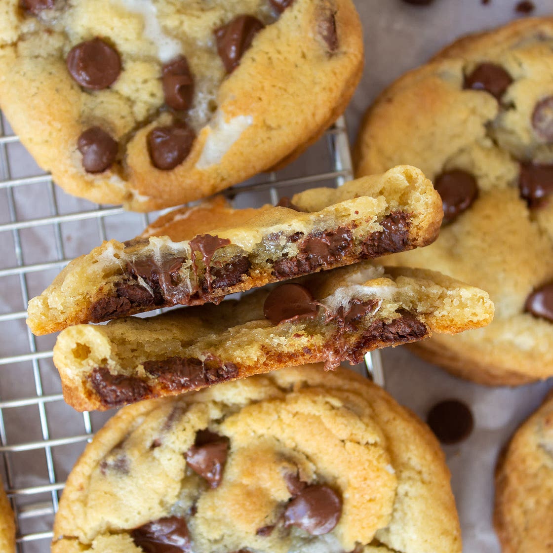 Marshmallow Stuffed Chocolate Chip Cookies