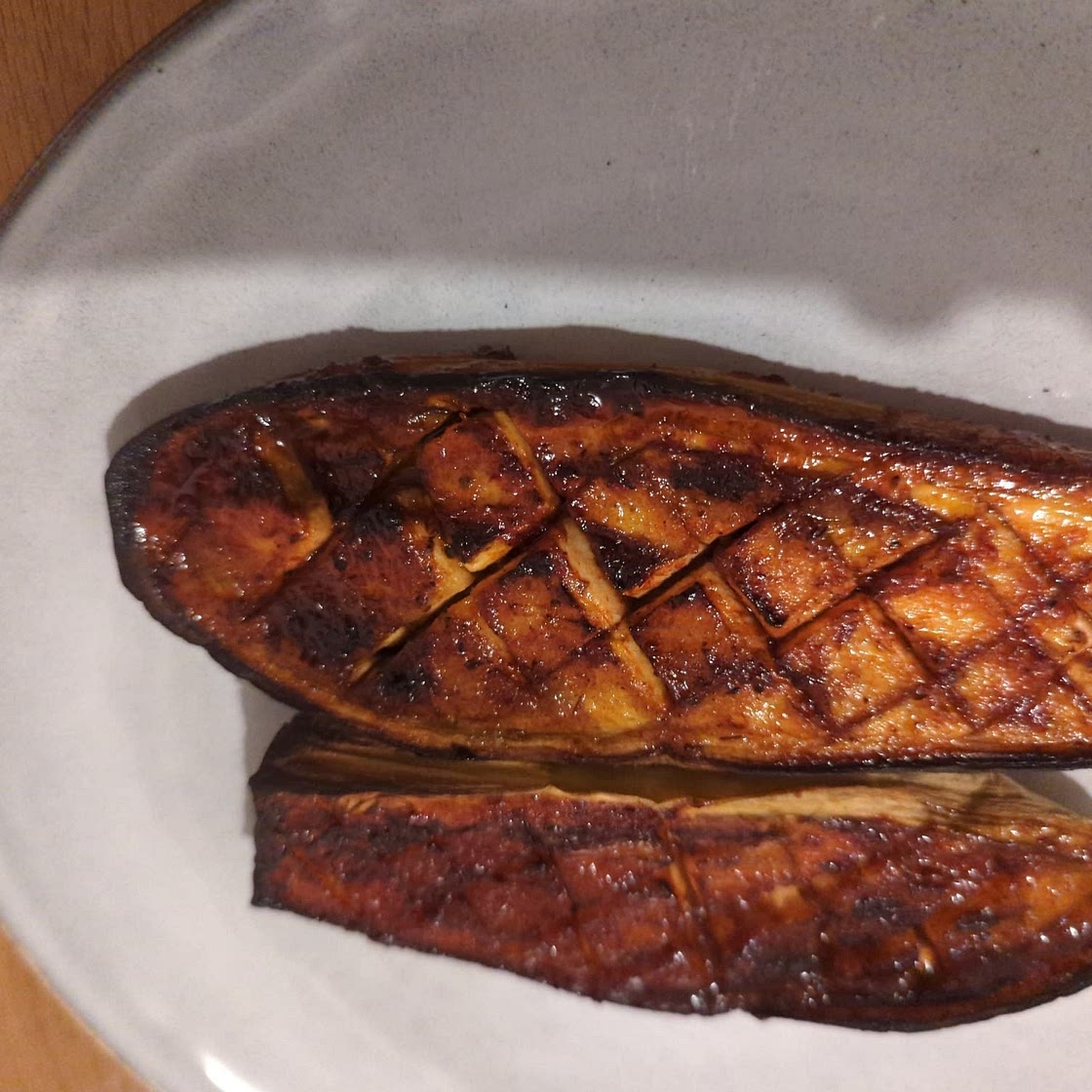 Pomegranate and Harissa Roasted Aubergines
