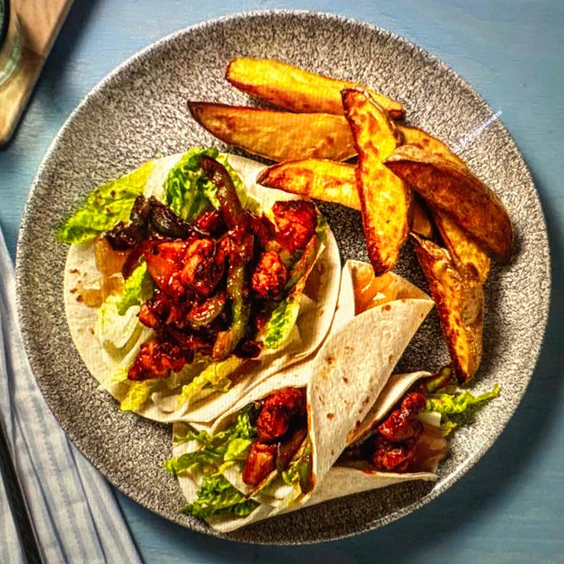 Mango chutney glazed chicken wraps