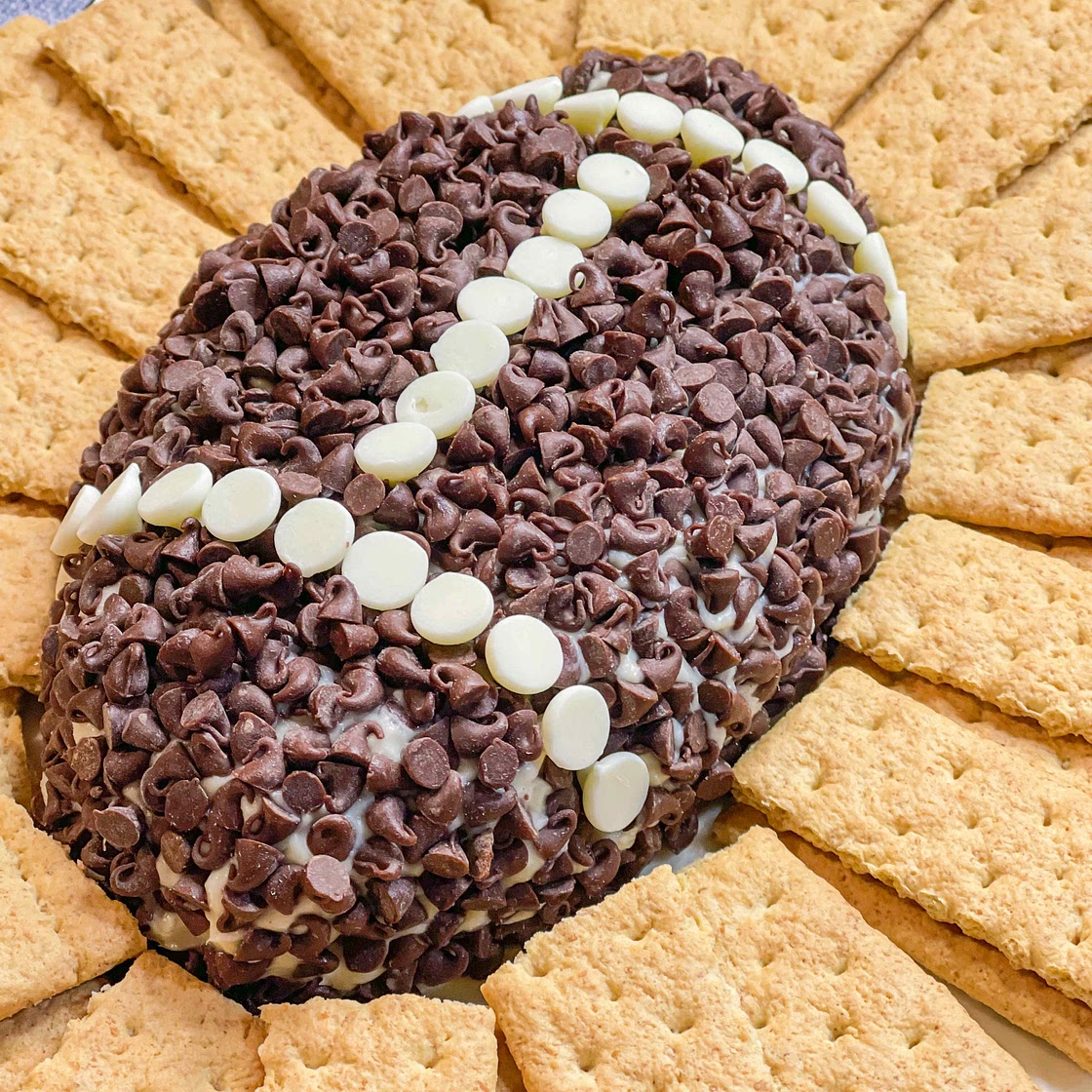 Football chocolate chip cheesecake dip 