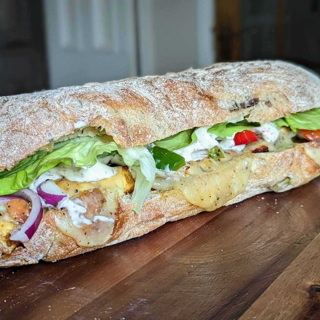 Chicken Tikka Sandwich with Mint Raita