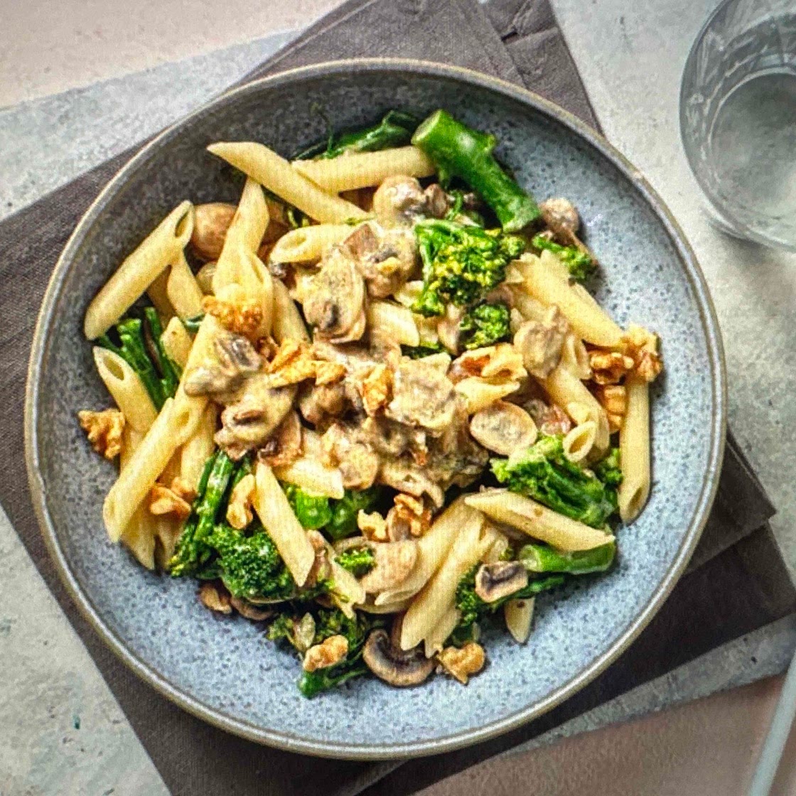 Creamy truffle and mushroom penne