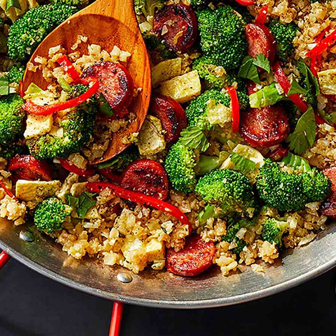 Smoked Sausage and Cauliflower Fried Rice