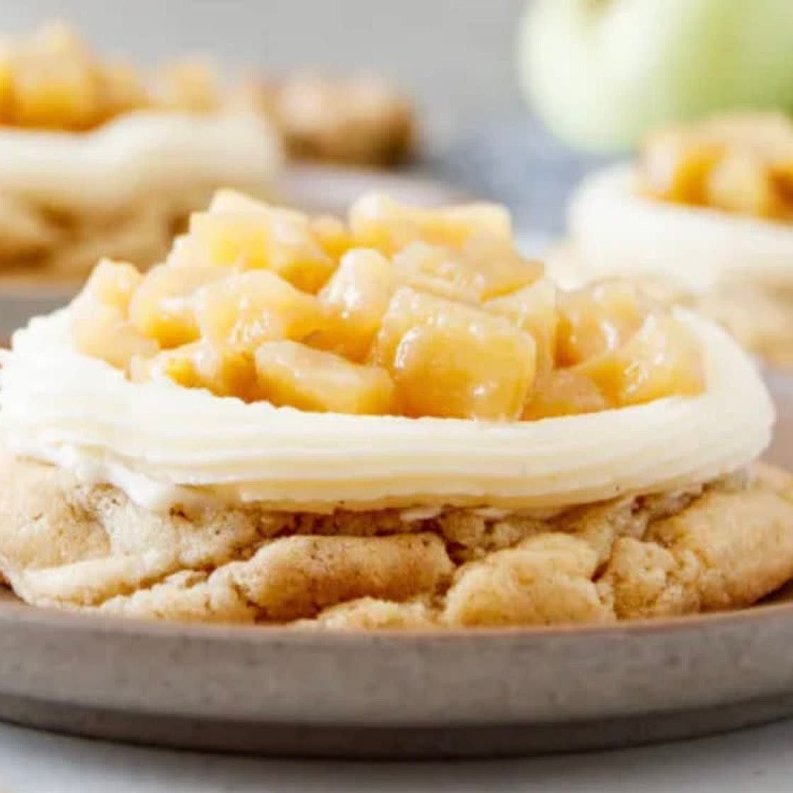 Crumbl-Inspired Iced Apple Cookies