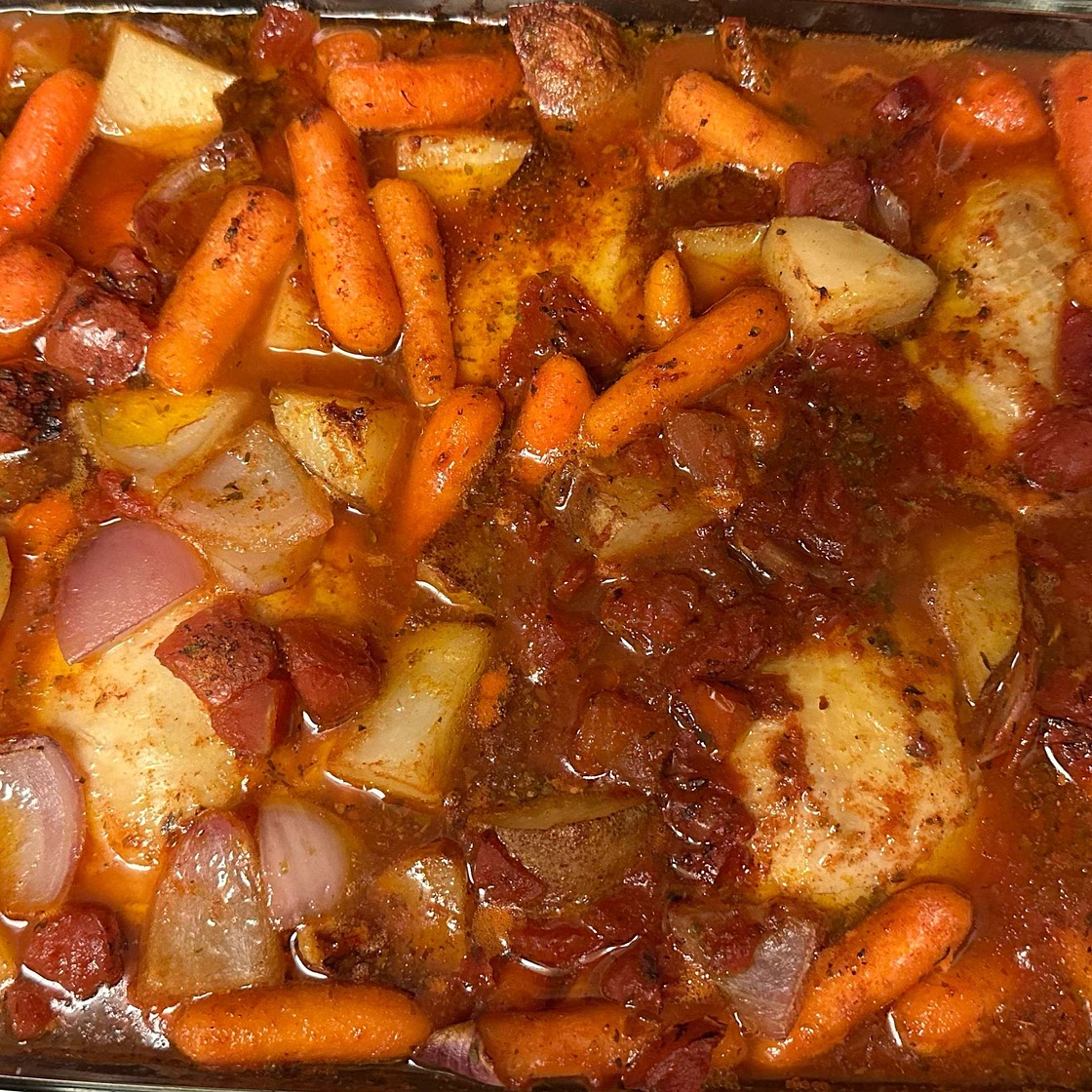 Portuguese Freezer Chicken Bake