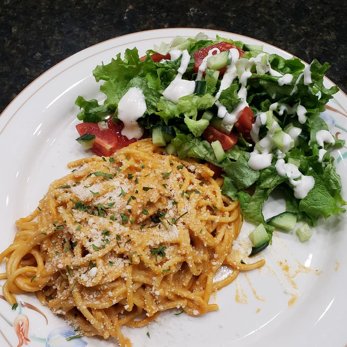 Vegan Roasted Red Pepper Pasta (GF)