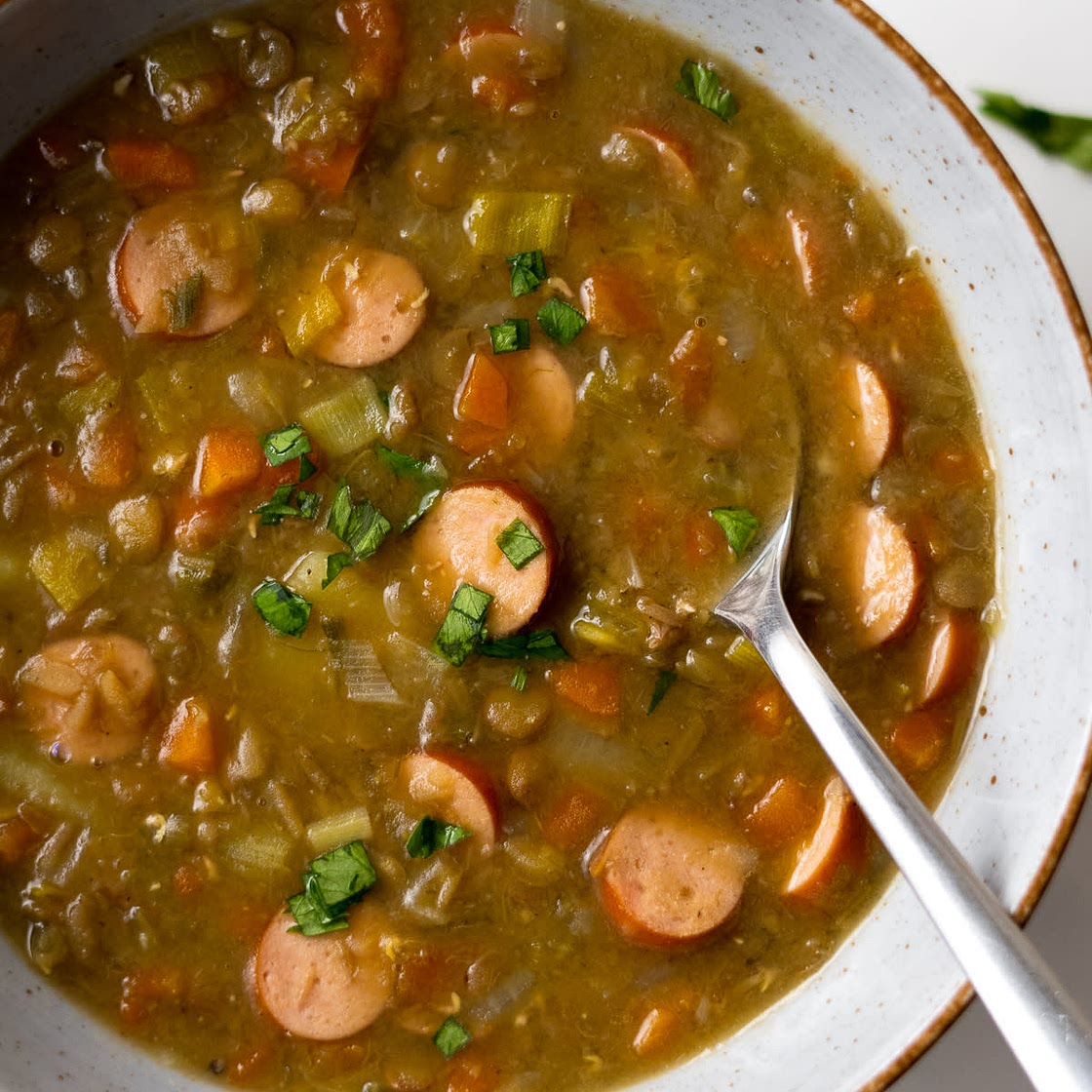 German Sausage Lentil Soup