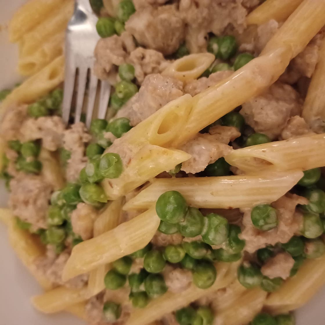 Pasta with Peas and Sausage