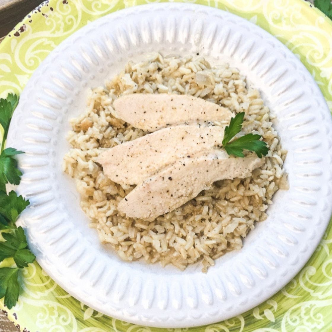 Healthy Baked Chicken & Rice Casserole