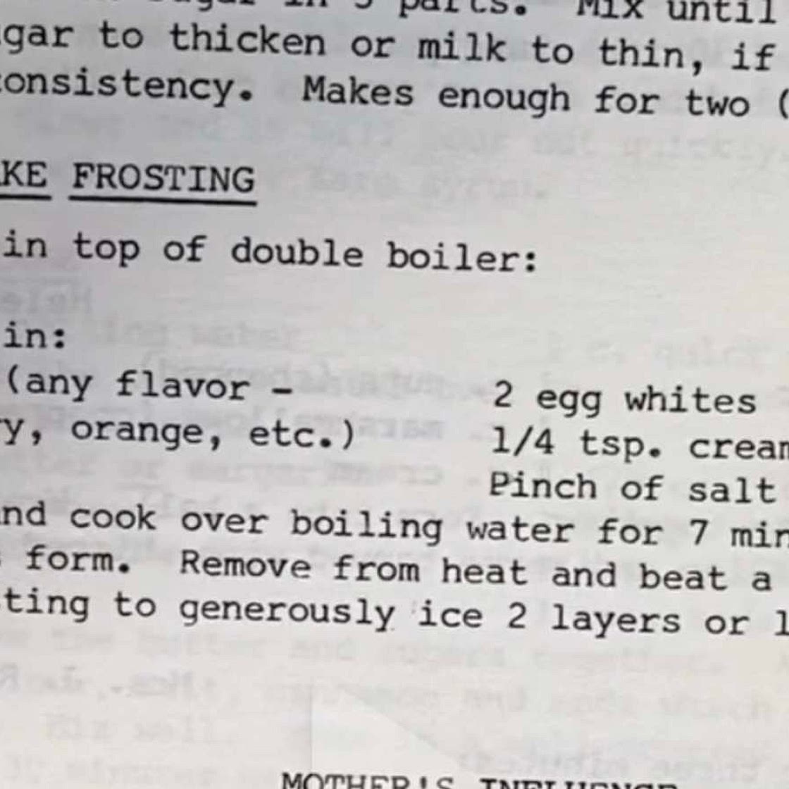 Vintage cake frosting from the 1950s 