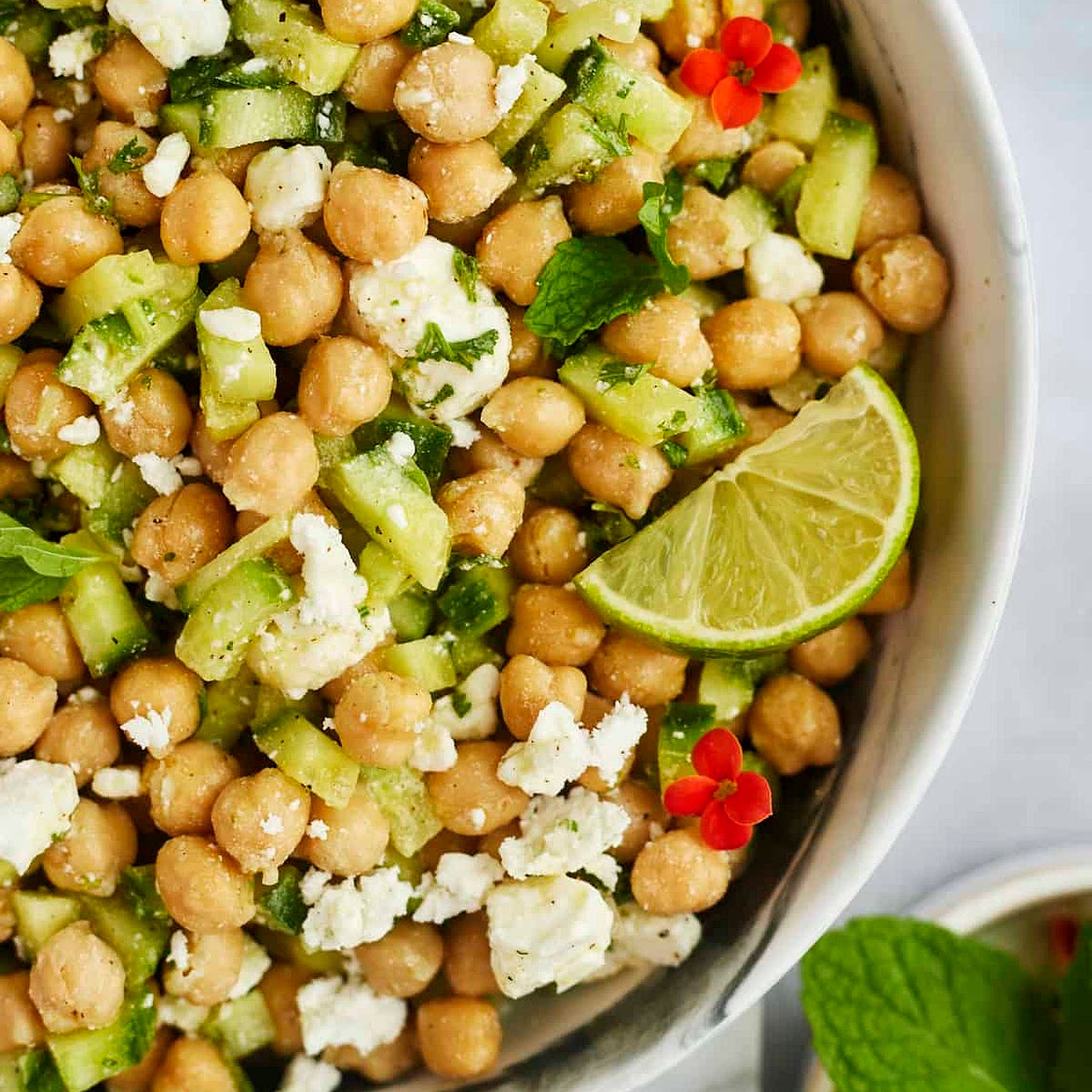 Chickpea Cucumber Feta Salad