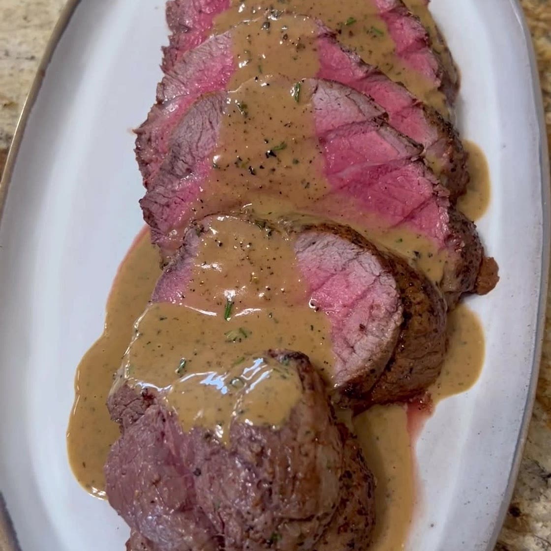 Steak with Peppercorn Sauce