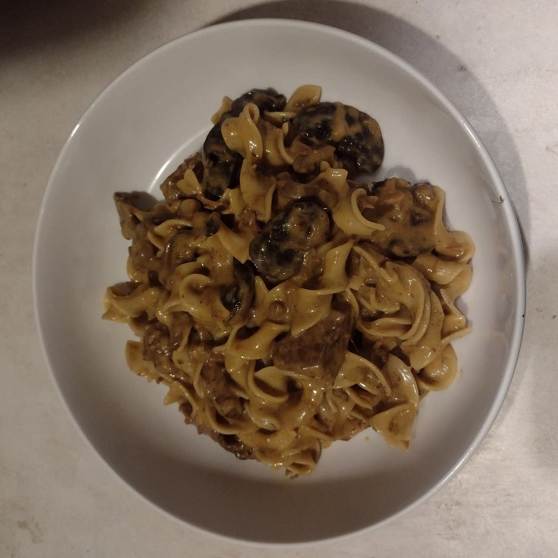 Crockpot Beef tips & noodles