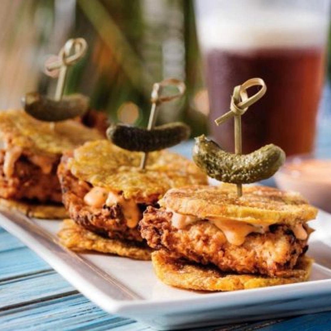 Caribbean Deep Fried Chicken Jibarito Sandwich - DrinksFeed