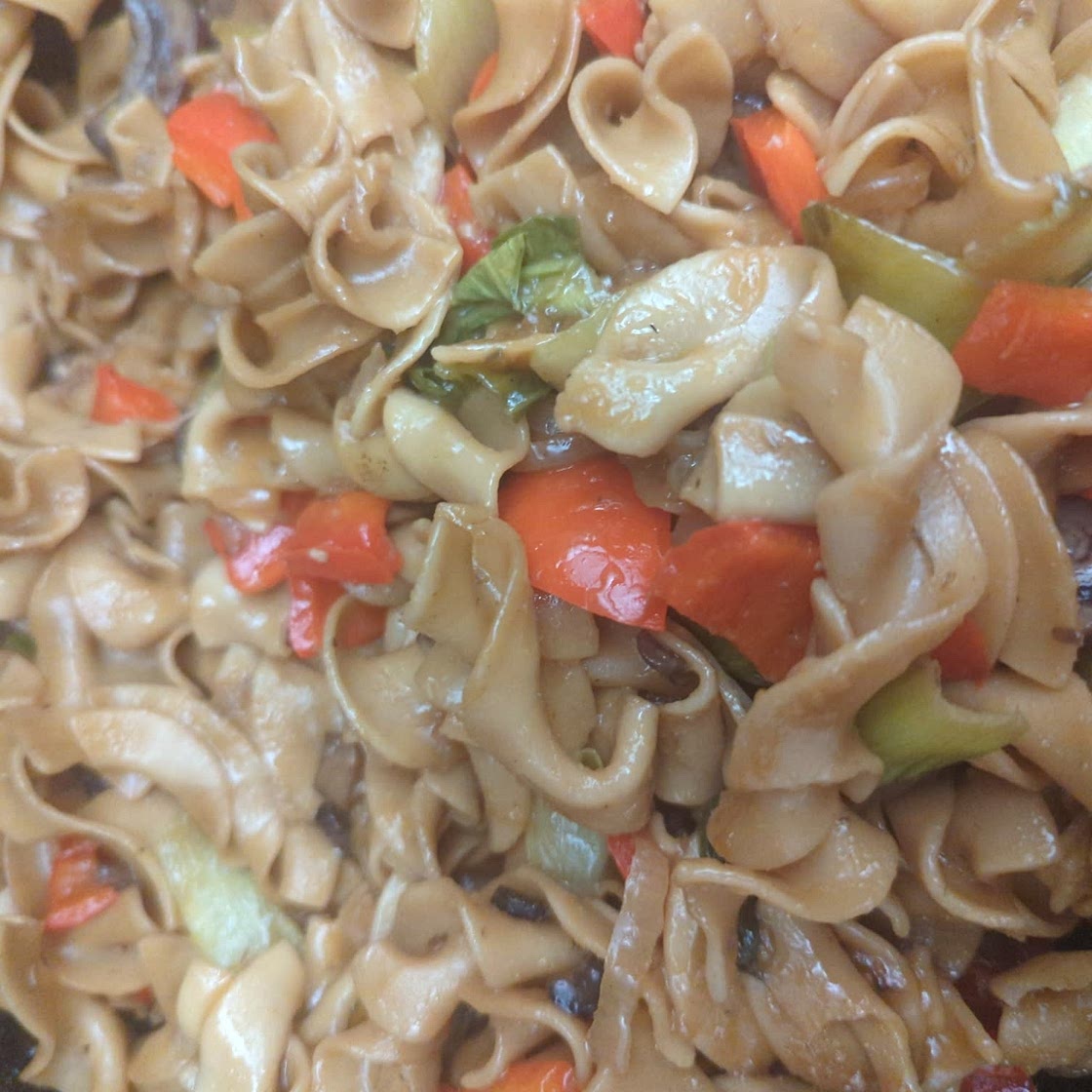 Thai Style Skillet Wide Rice Noodle Stir Fry