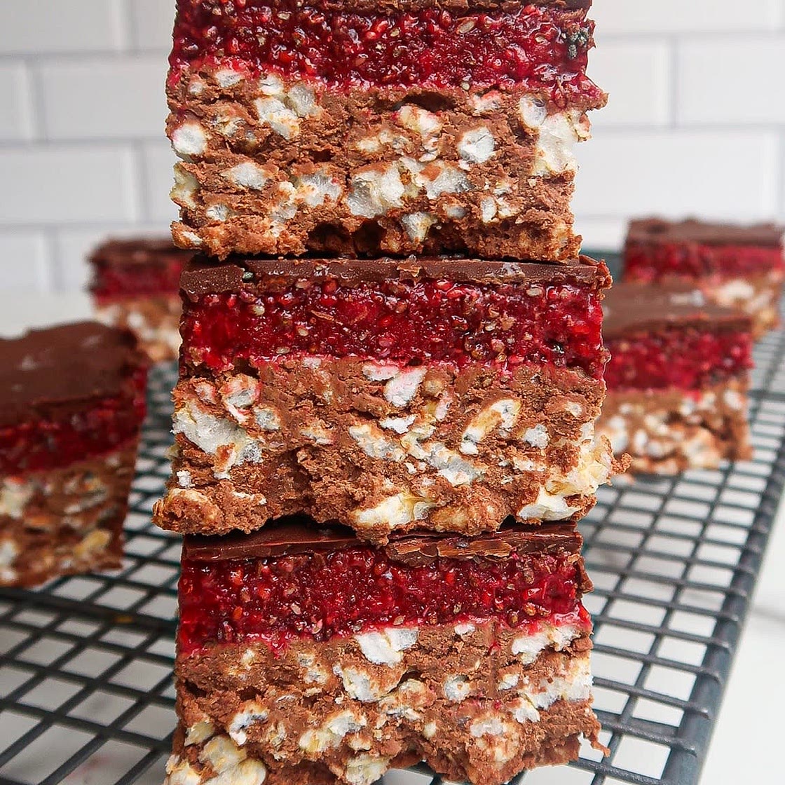 Choc Jam Rice Cake Slice