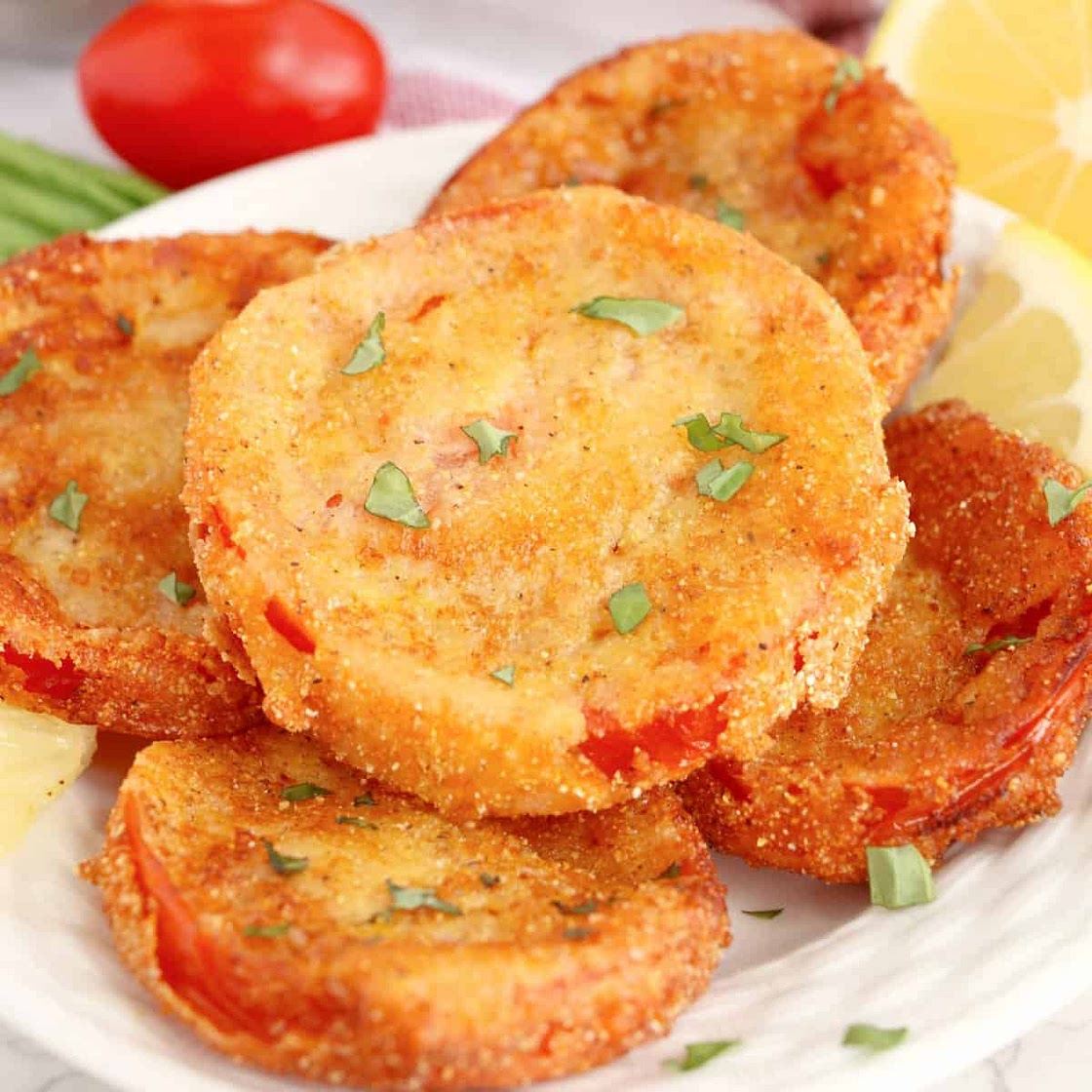 Fried Red Tomatoes (in oil or the air fryer)
