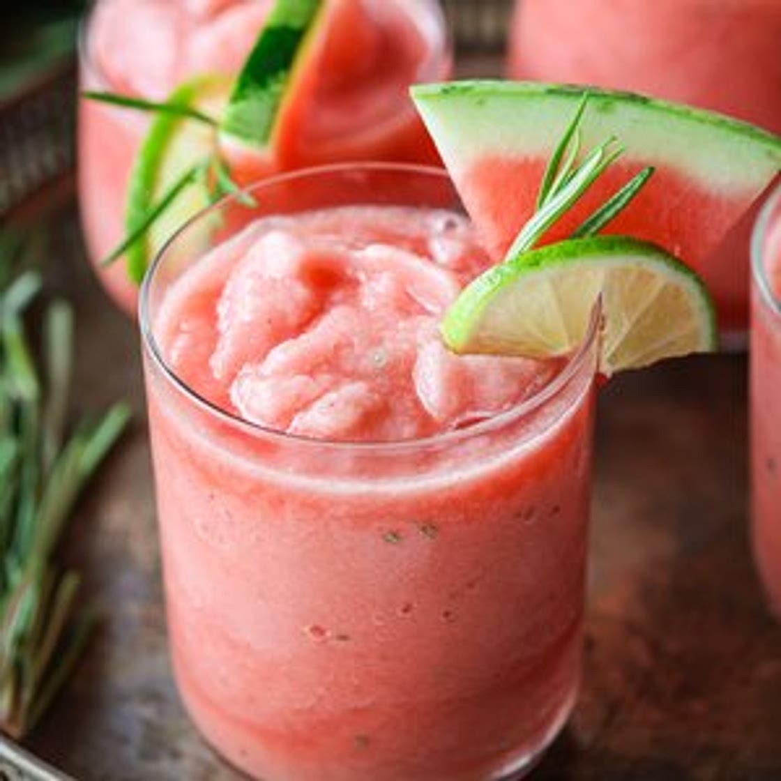Frosted Watermelon Rosemary Slushy