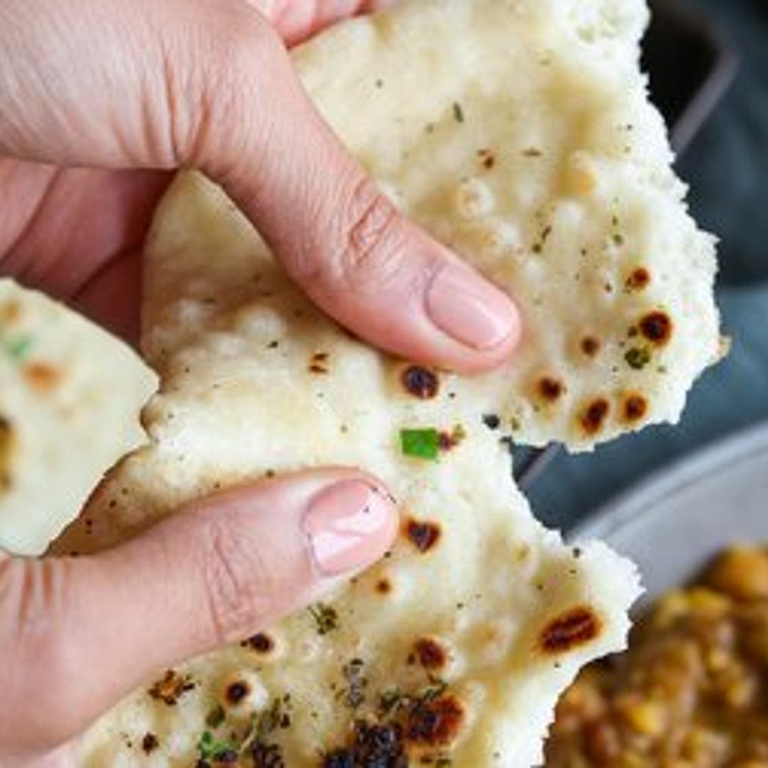 Herb & Garlic Homemade Vegan Naan