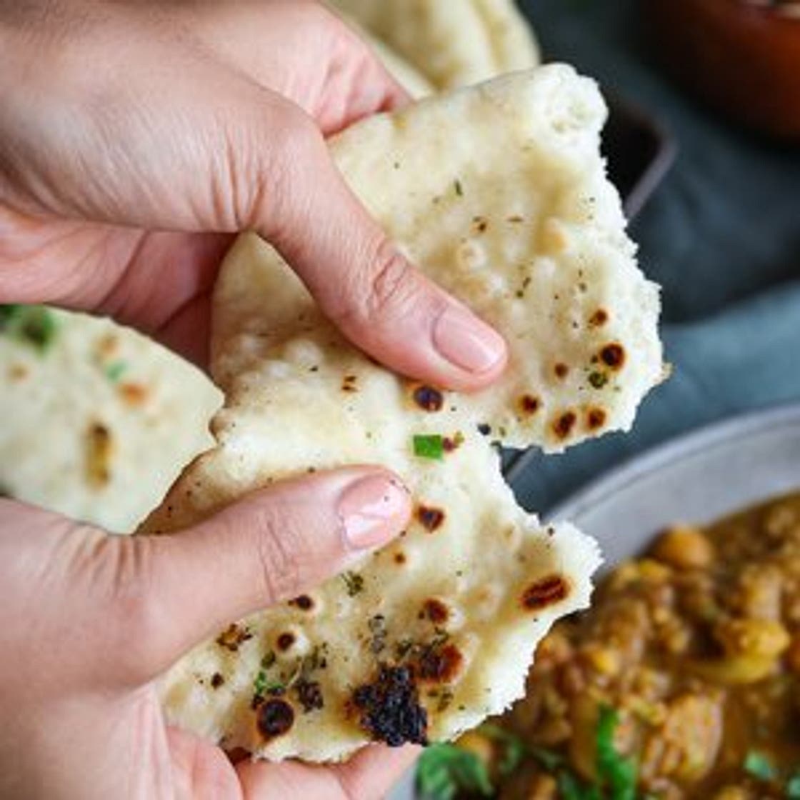 Herb & Garlic Homemade Vegan Naan