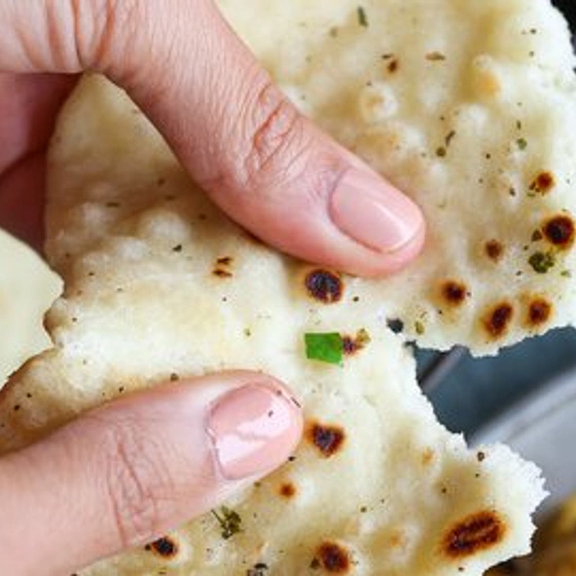 Herb & Garlic Homemade Vegan Naan