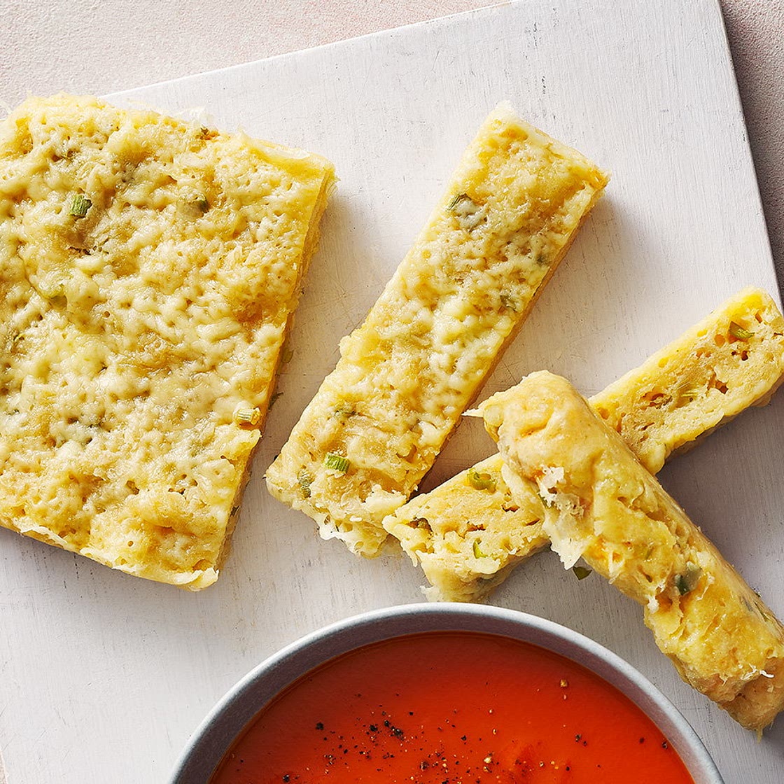 Cheese and onion microwave bread