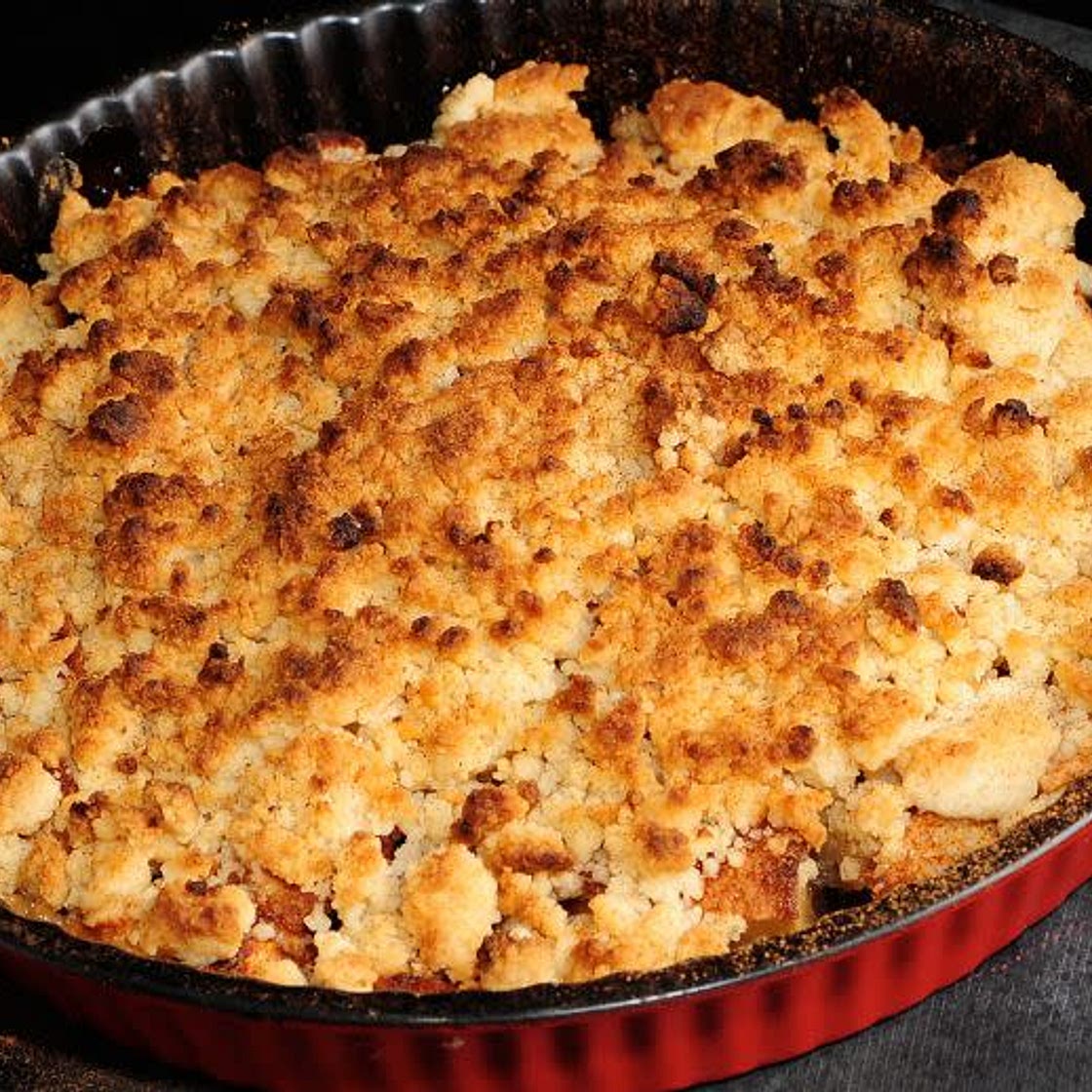 Tarta de manzana con crumble de avena