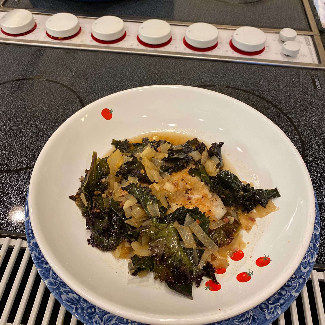 Cod with Kale and Chorizo in Broth - Ellie Krieger