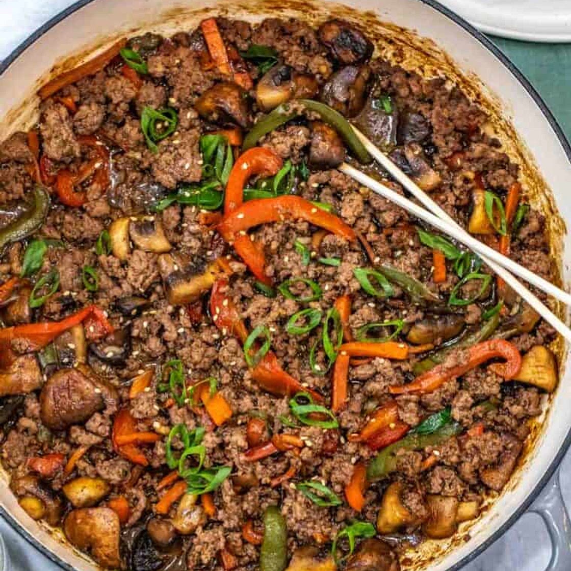 Ground Beef and Raisin Stir-Fry: