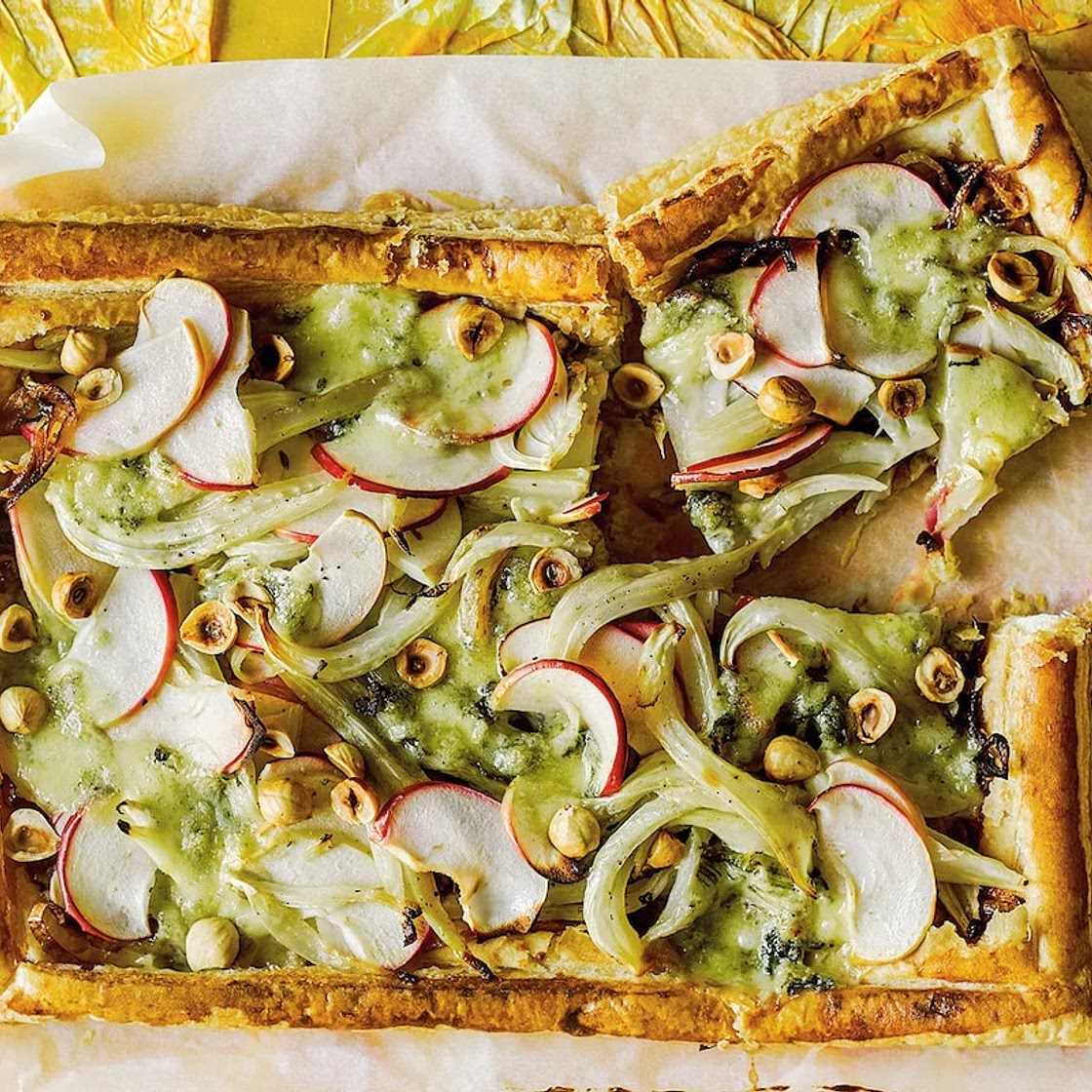 Apple, fennel and blue-cheese galette recipe