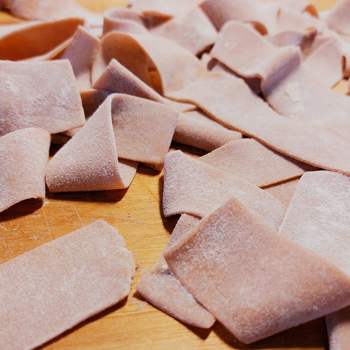 Handmade chestnut pappardelle