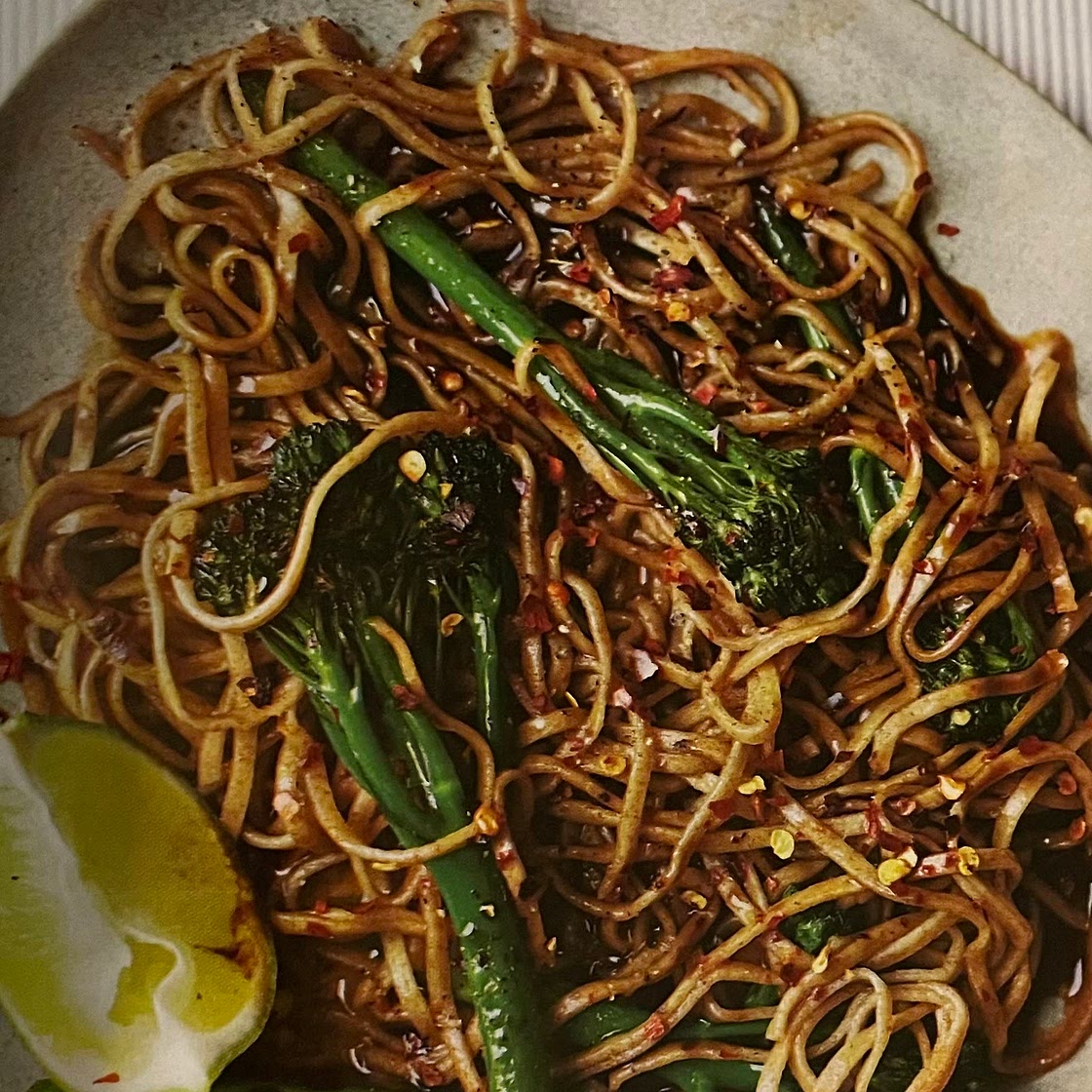 Golden syrup and broccoli noodles 