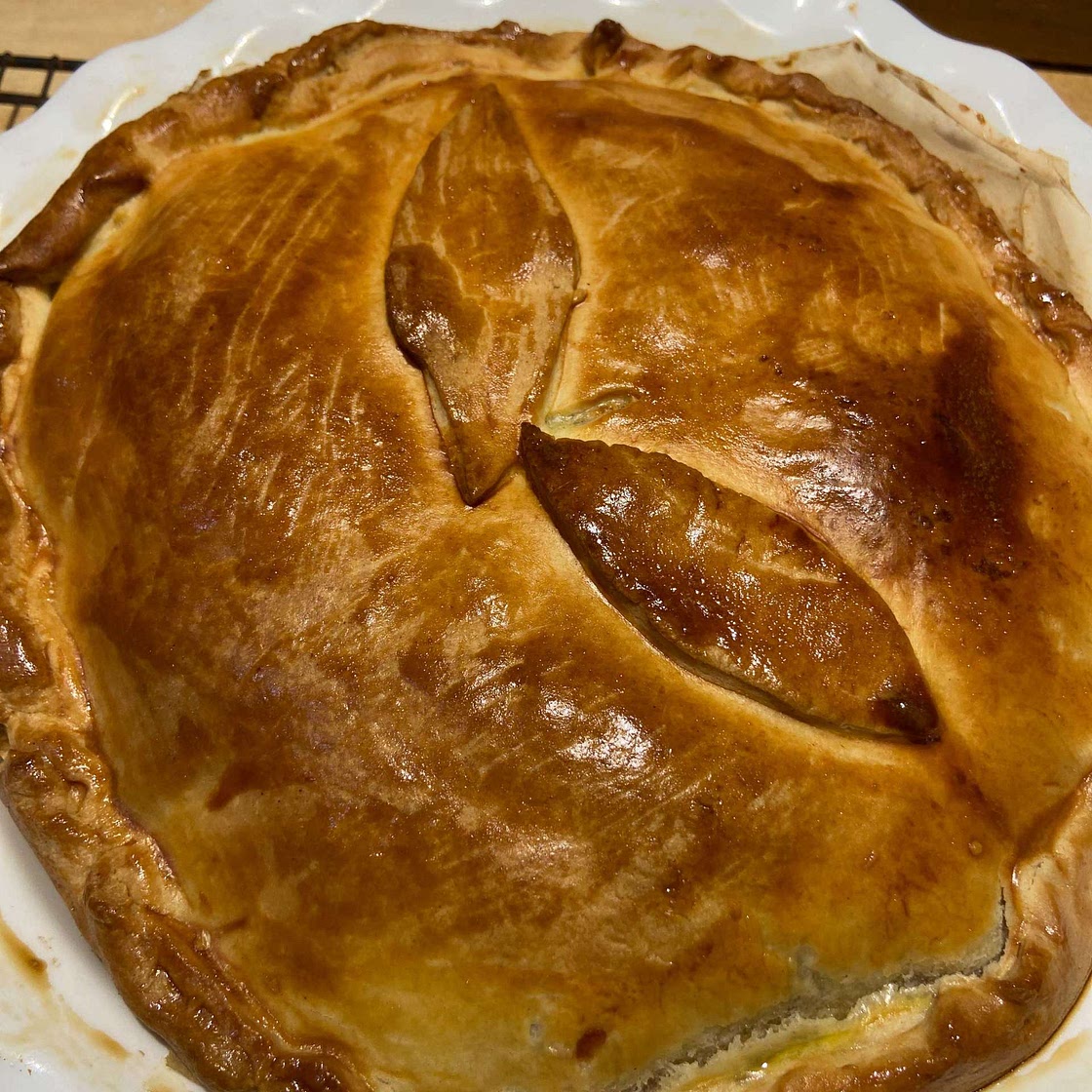 Cheese, onion & potato pie