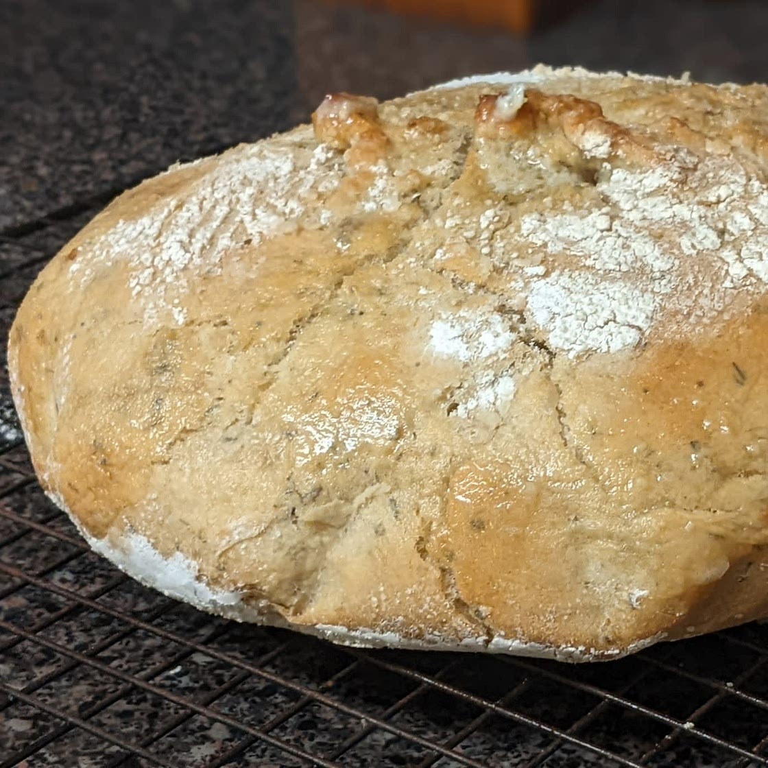 Crusty Roasted Garlic and Rosemary Bread