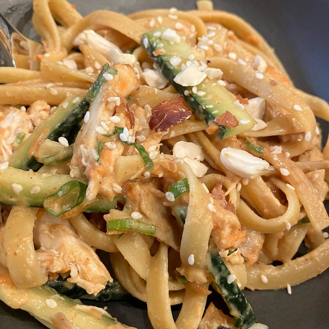Peanut Sesame Noodles with Sriracha