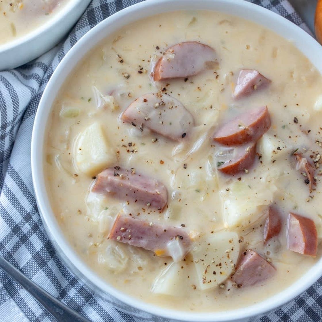 Creamy Sausage, Potato And Sauerkraut Soup