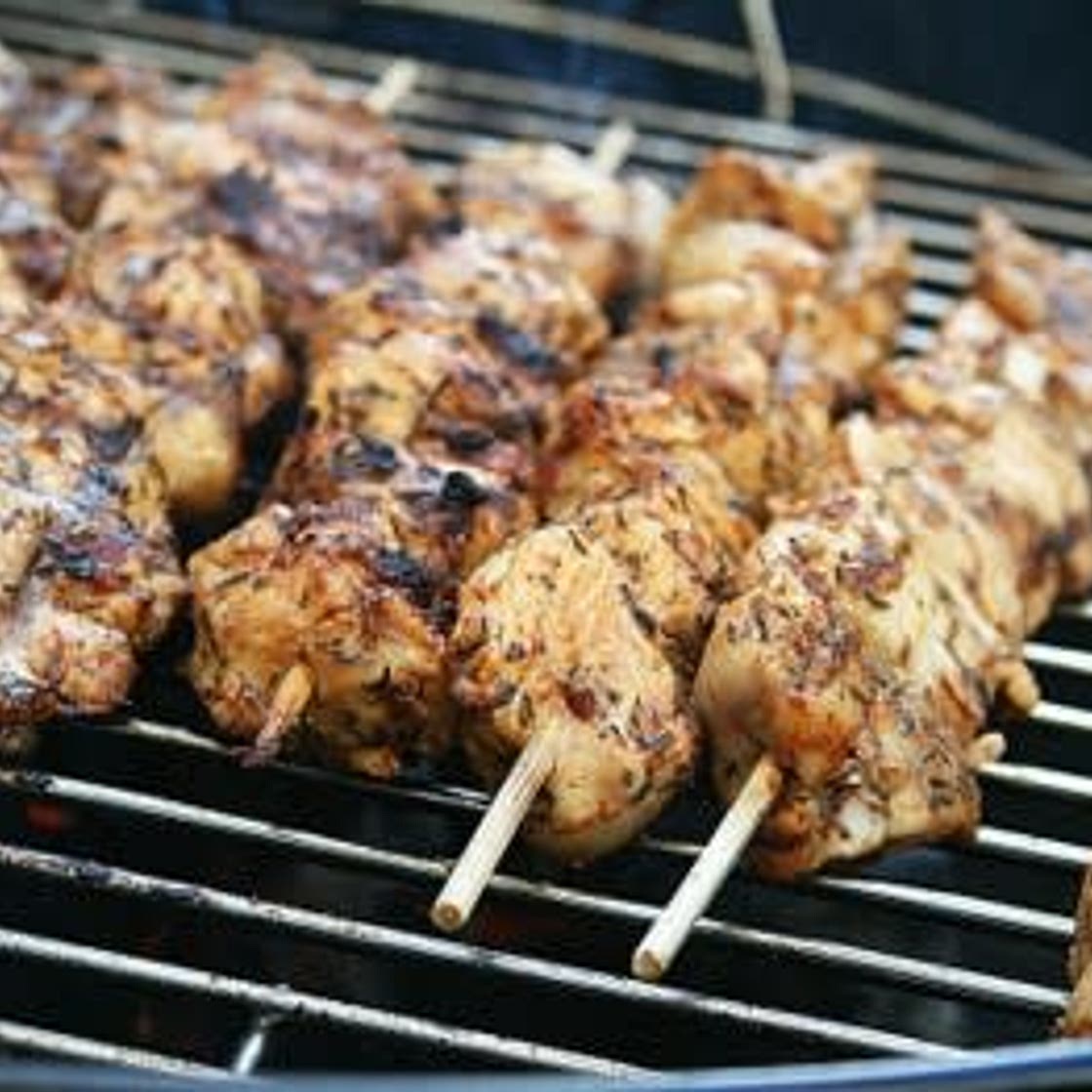 Brochette de poulet crème  au miel et citron vert