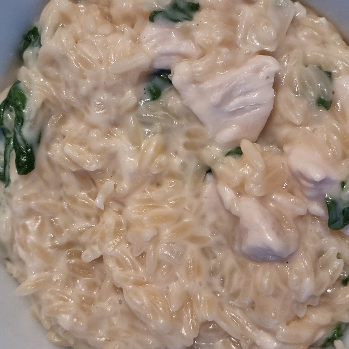 Creamy Spinach Parmesan Orzo